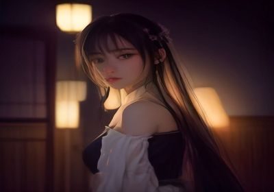 夜晚浴室场景，女性在温暖灯光下使用17草草本身体乳按摩手臂，画面柔和宁静充满生活质感