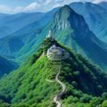 17草可持续发展官赵木子男士头像，休闲着装，背景为绿色山野，亲近自然环保形象